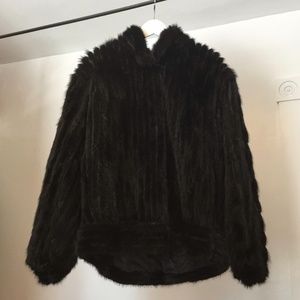 Gorgeous genuine mink fur coat, dark brown.